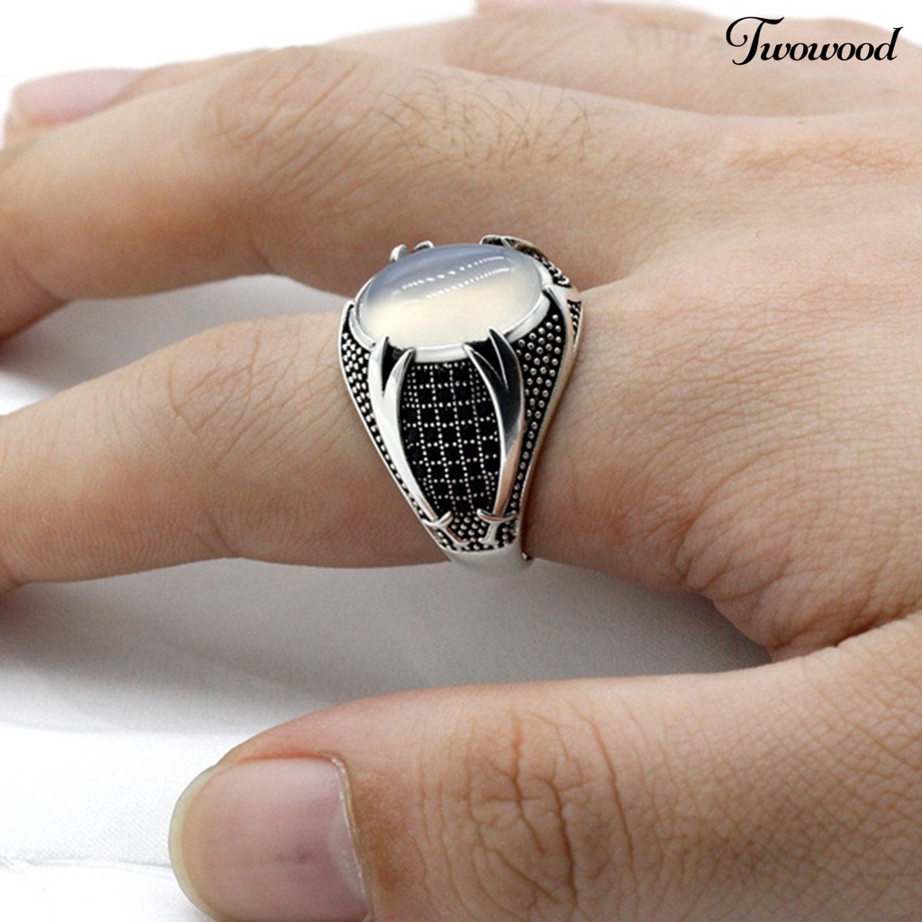 Cincin Bahan Alloy Gaya Retro Untuk Pria