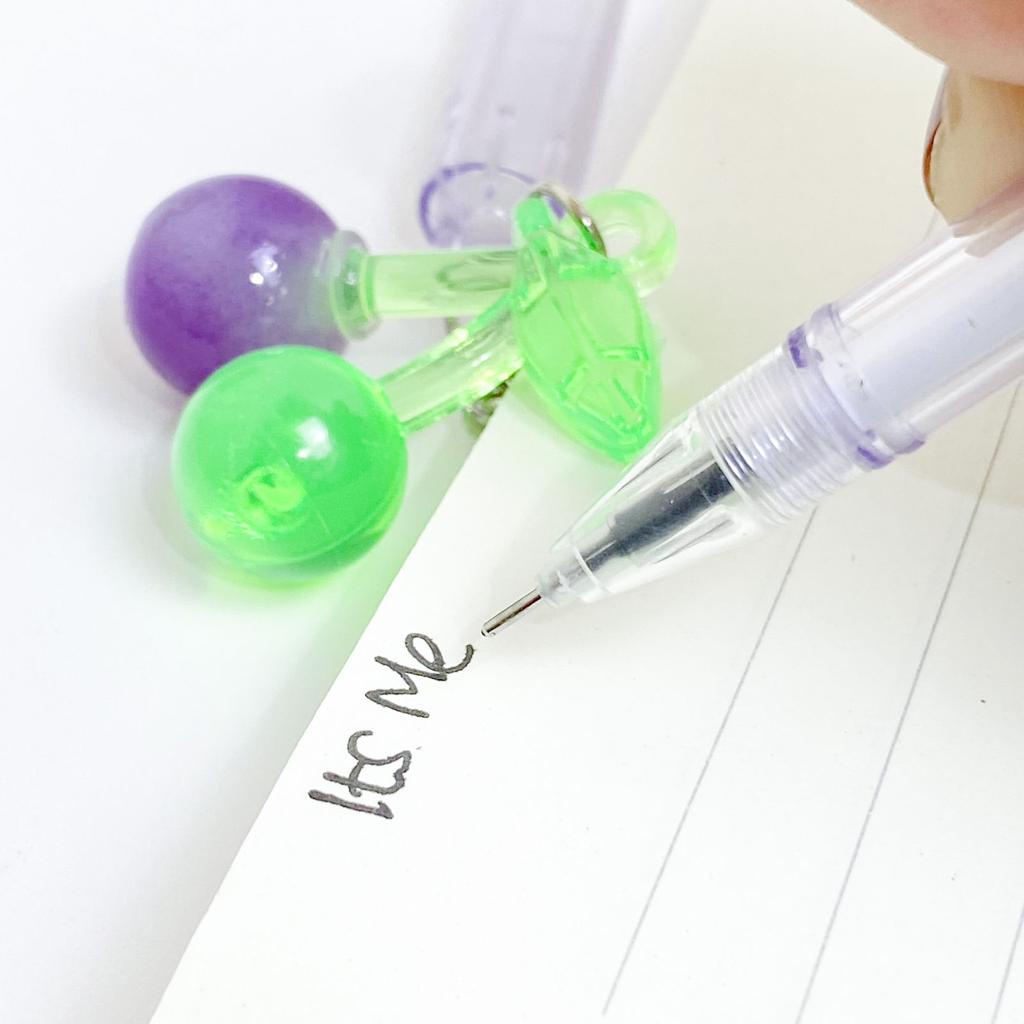 

GROSIRAN 4 8 12 PCS PULPEN GANTUNGAN CHERRY GLITTER LUCU ISI MANIK BUAH GLITTER WARNA LUCU PENA TERBARU