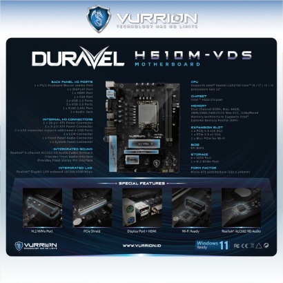 MOTHERBOARD VURRION DURAVEL H610M-VDS