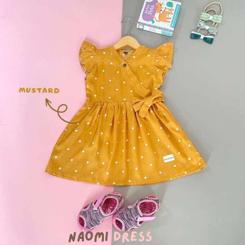 MOOSHY NAOMI DRESS Baju anak perempuan Katun rayon Premium motif lucu usia 1 2 3 4 5 6 tahun