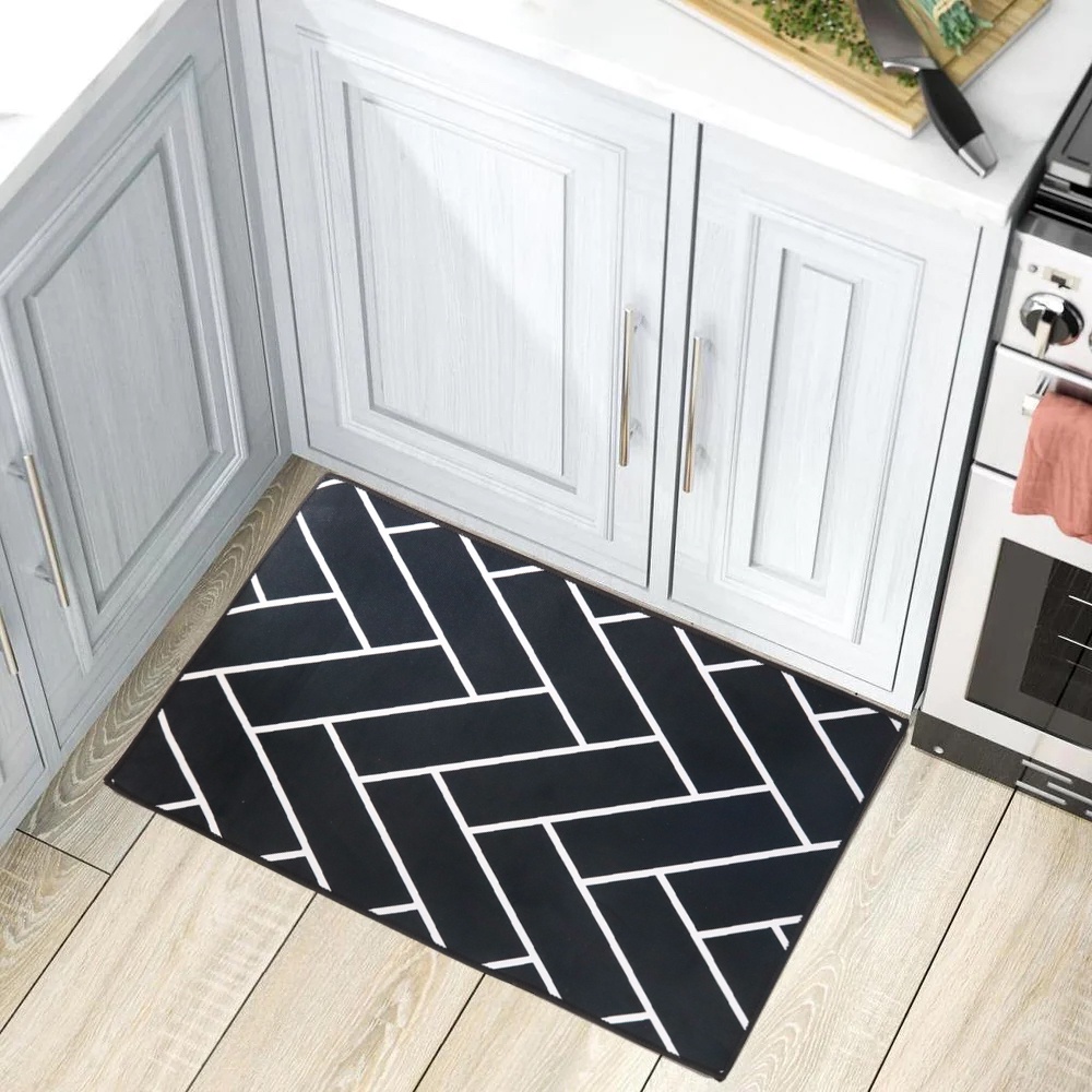 Keset Dapur Anti-slip Living Room Kitchen Balcony Rug 50 x 80cm - D320 - 7RHZM0BK Black