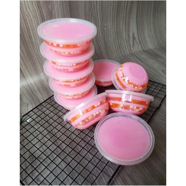 

puding cup buble jelly strawberry 6pcs