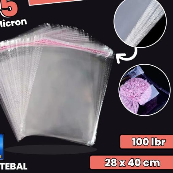 

28 x 40 cm Plastik OPP TEBAL Double Seal (100 lbr) (lem/seal)