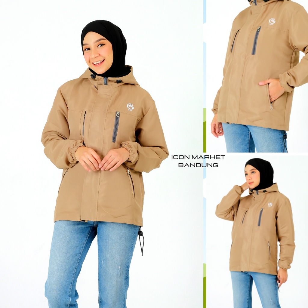 Jaket Parasut Wanita Waterproof Model Elbrus Big size M L XL XXL Original FCF / Jaket OUTDOOR WANITA KEKINIAN