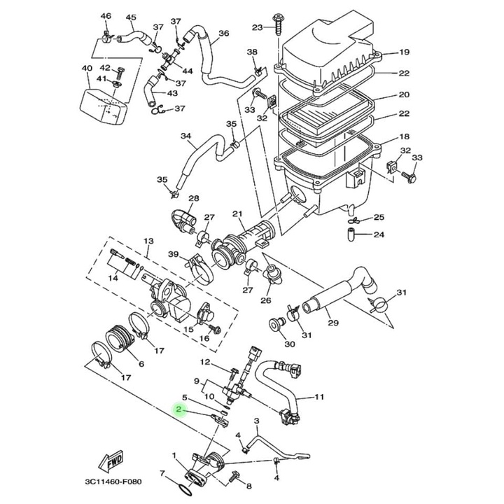 GASKET PAKING FIBER INTAKE INTEK INJEKTOR VIXION OLD LAMA ASLI ORI YAMAHA 3C1 E3556 00