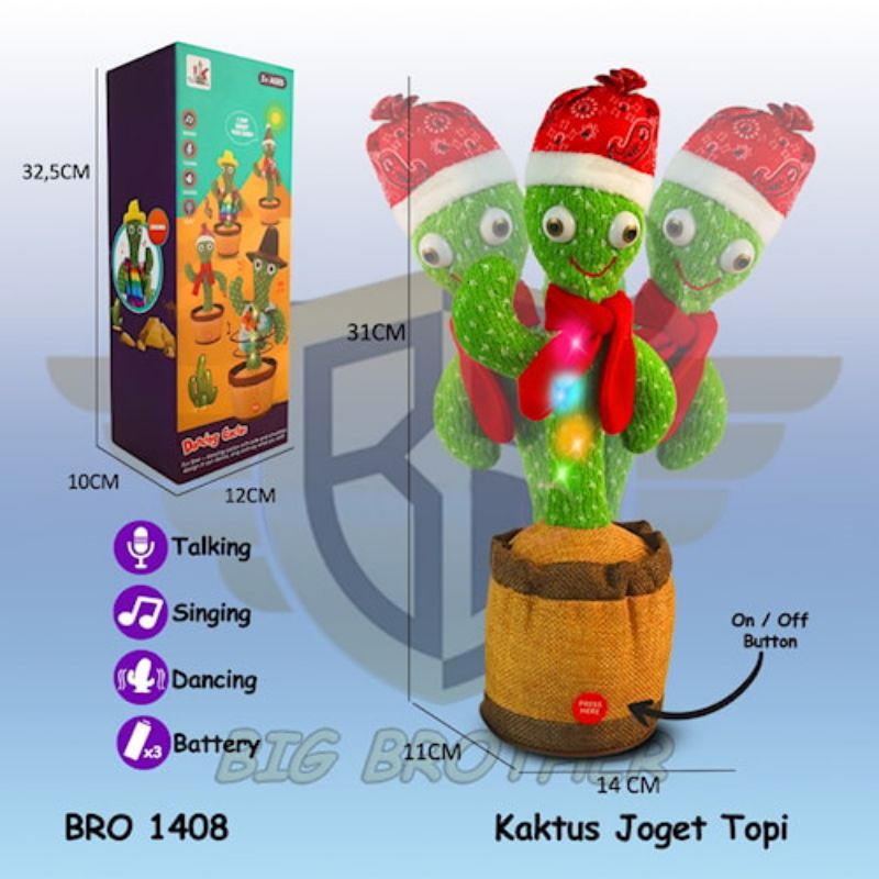 PROMO BRO1408 Boneka Pohon Kaktus Goyang Joget Dance Bisa Bicara
