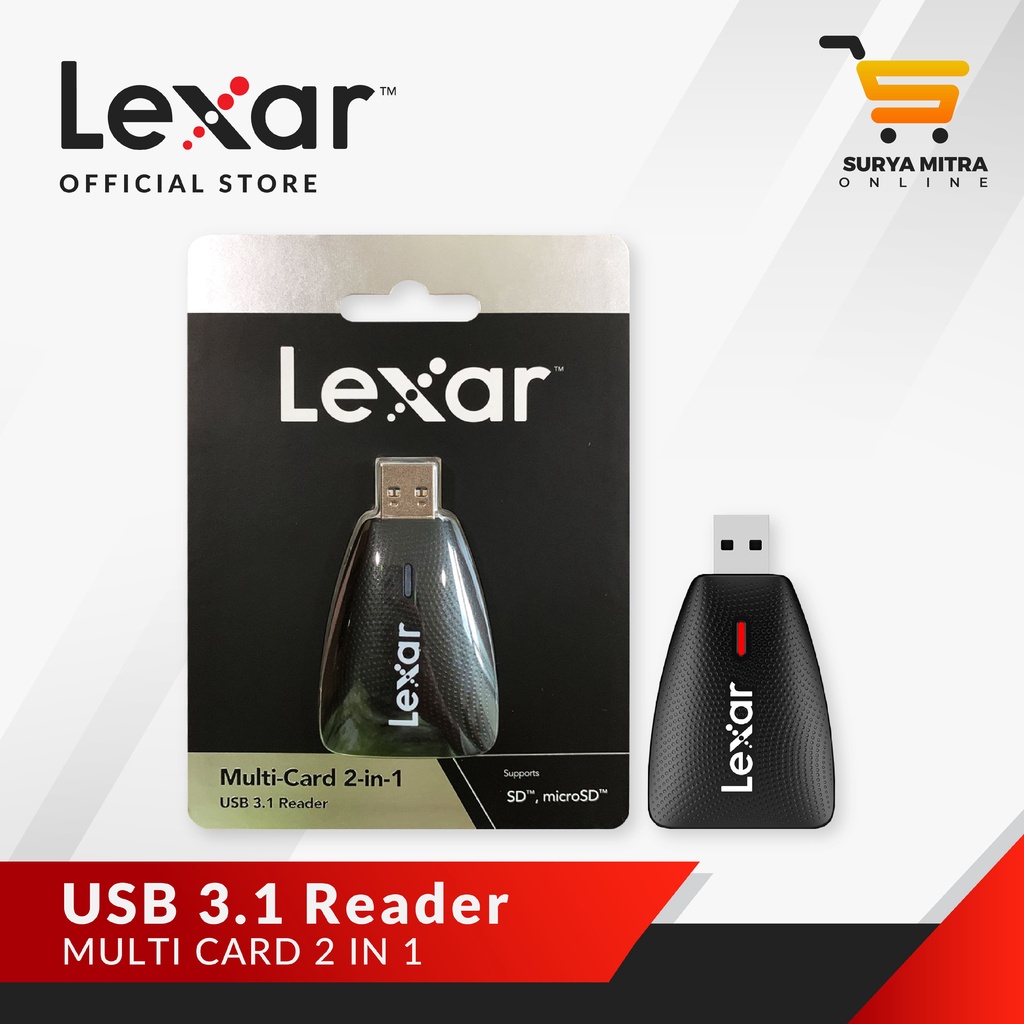 Lexar Multi Card Reader 2 in 1 USB 3.1 SD dan MicroSD - Card Reader