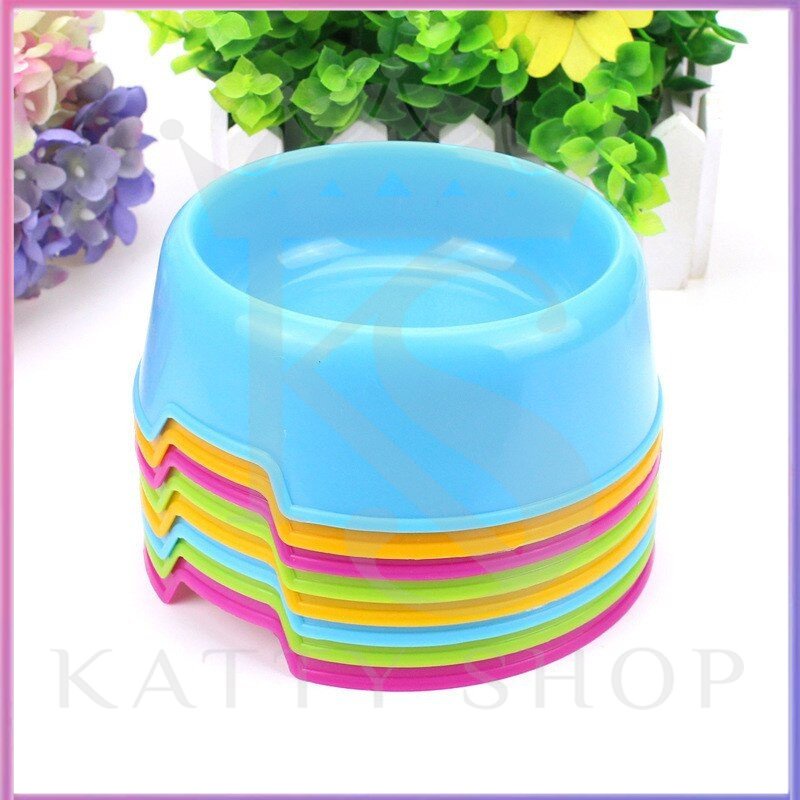 Double bowl pet plastic antiskid cat food dog animal accessories tricolor green blue orange