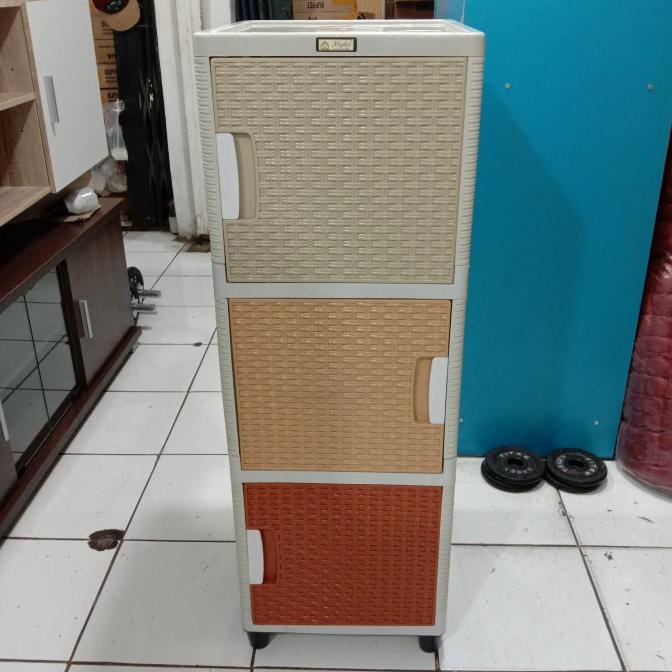 

lemari pakaian plastik 3 susun akako swing stock ready