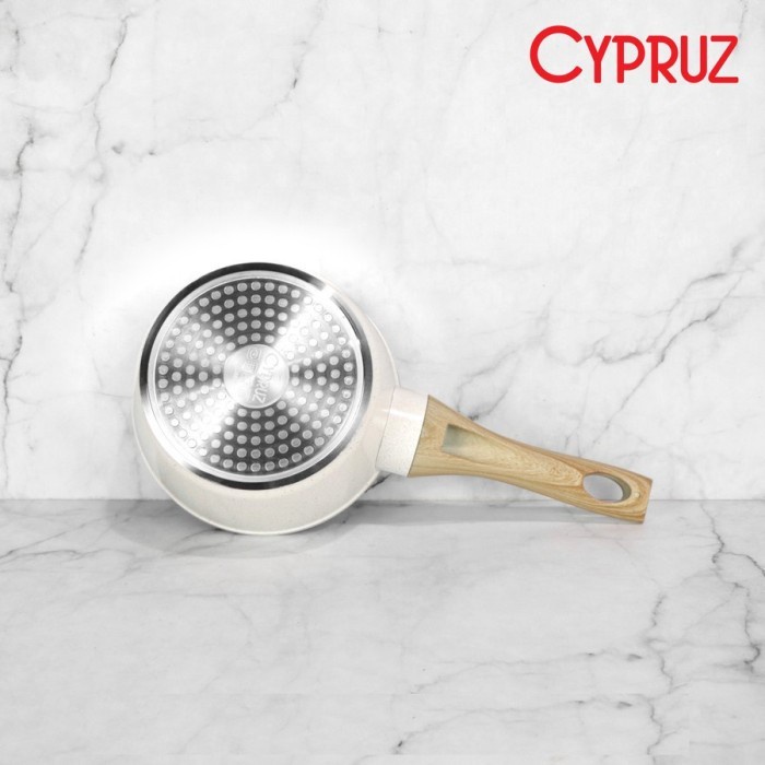 Panci Susu Induksi CYPRUZ SN-0290 Milk Sauce Pan 16 cm White Granite