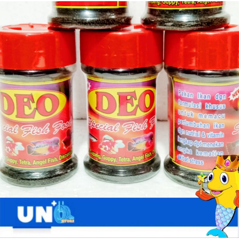 DEO PAKAN PELET IKAN KECIL GUPPY,MOLY,TETRA,CUPANG DLL 75gr