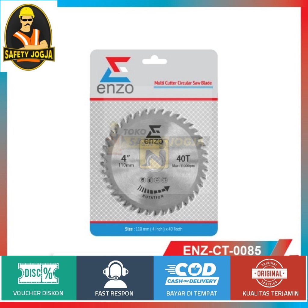 ENZO Mata Pisau gergaji Potong Kayu TCT 4&quot; x 40 T / Wood Circular Saw