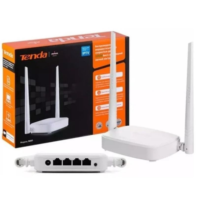 TENDA N301 WIRELESS ROUTER N301 2 ANTENA 300MBPS / WIFI ROUTER N300