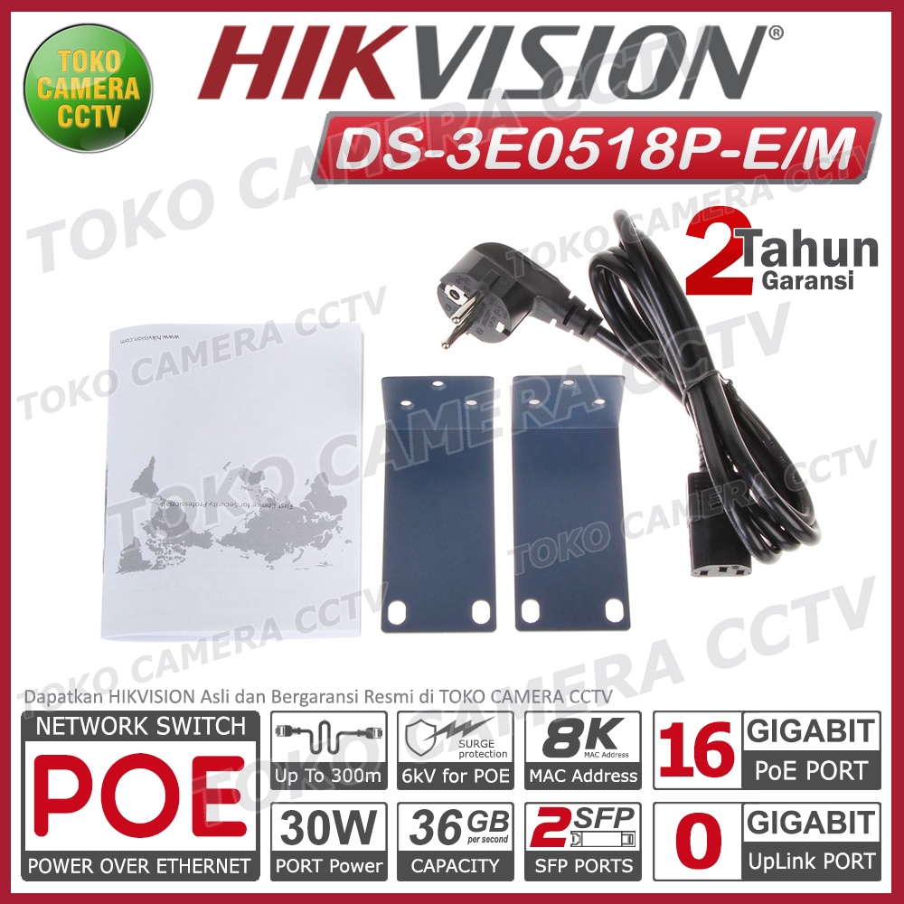 SWITCH POE GIGABIT 16 PORT 2 SFP HIKVISION DS-3E0518P-E/M