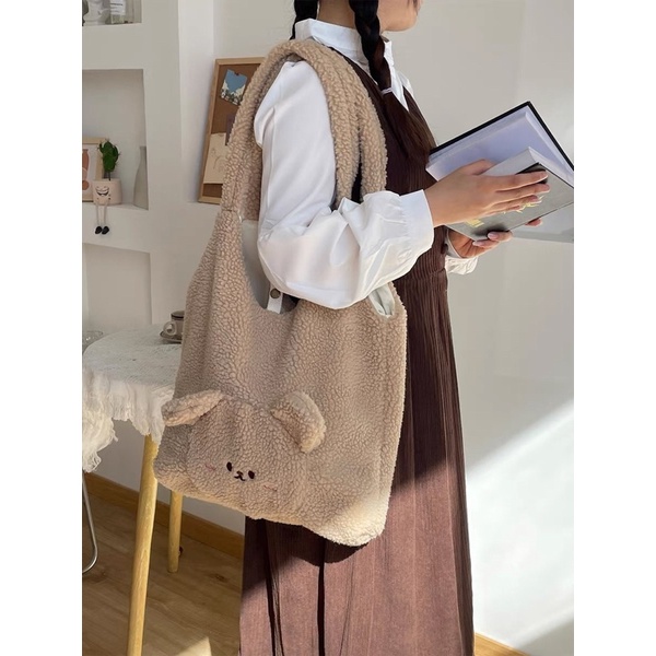 ZUTTO FUR TOTE BAG /  FLUFFY BAG TAS BULU JINJING WANITA / KOREA CUTE WINTER SLING BAG PREMIUM QUALITY