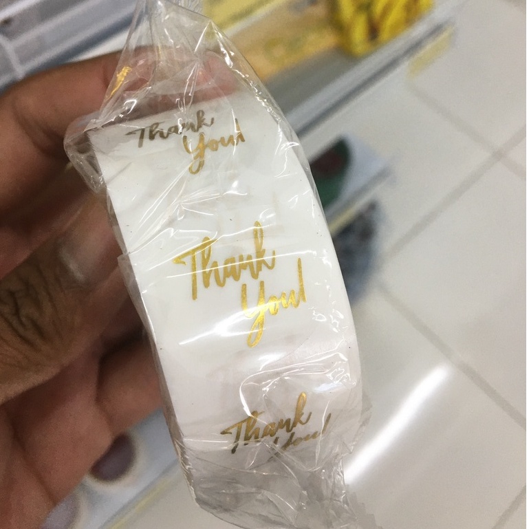 

STIKER SEGEL BULAT BERTULISKAN "THANK YOU" CLEAR GOLD (Ukuran Kecil)