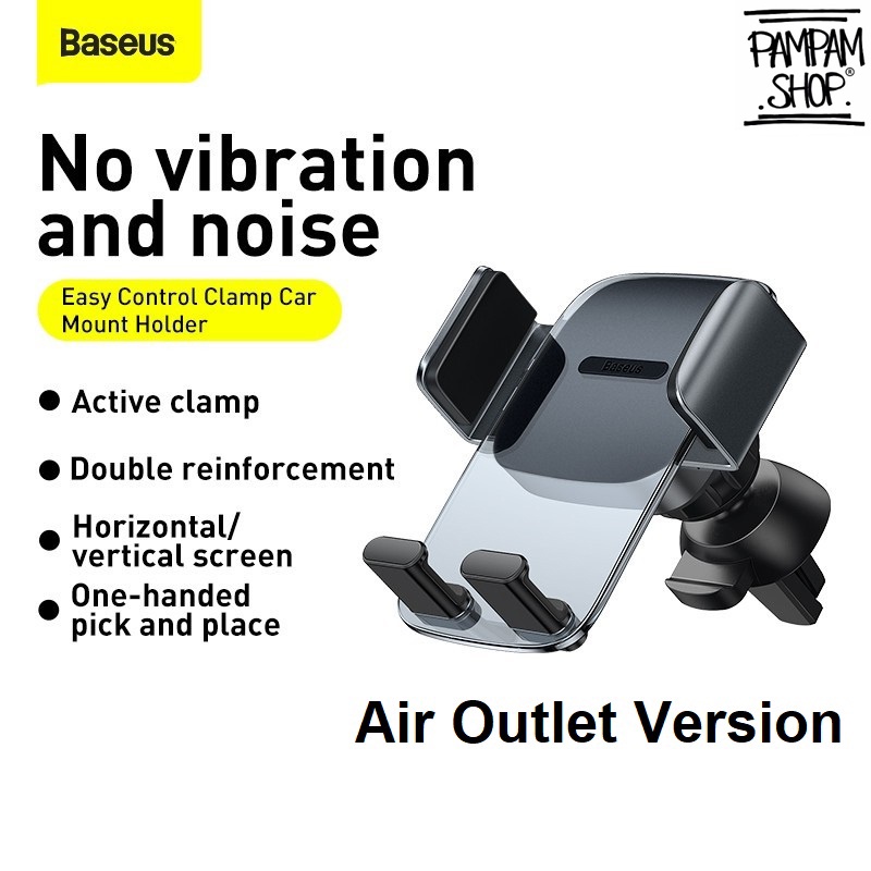 Baseus Original Car Holder Easy Control Clamp Air Outlet Version Lobang AC Phone Mount Dudukan HP Mobil Ori