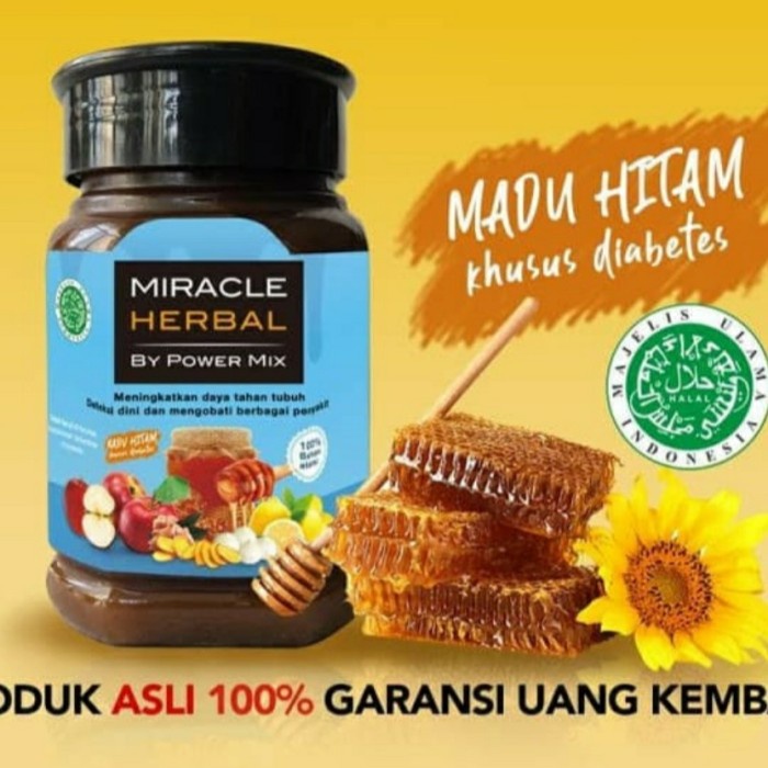 1 BOTOL MIRACLE HERBAL BY POWER MIX MADU HITAM