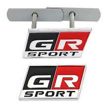 Emblem Logo GR Sport Hitam Merah Bahan Logam Besi