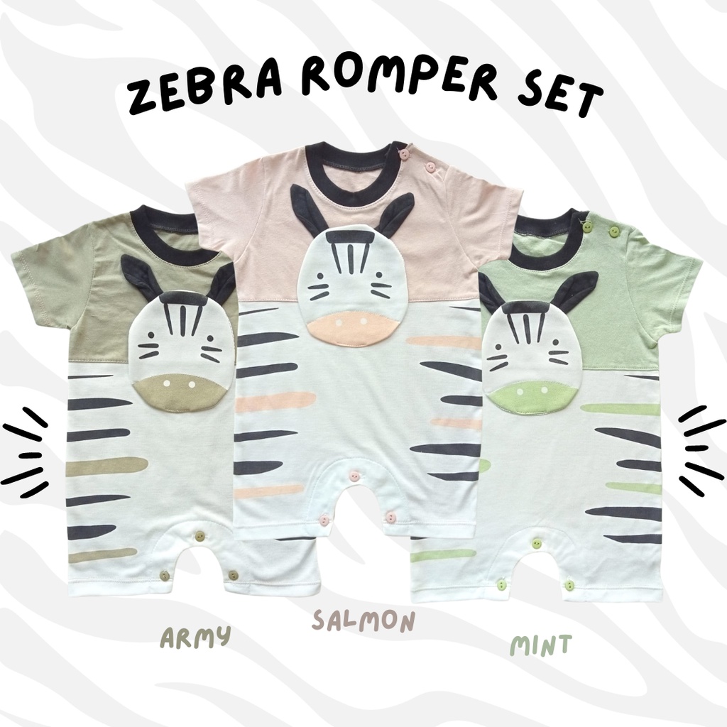 romper anak laki laki 3 6 12 bulan ZEBRA ROMPER jumper anak bayi jumper anak baru lahir SNI