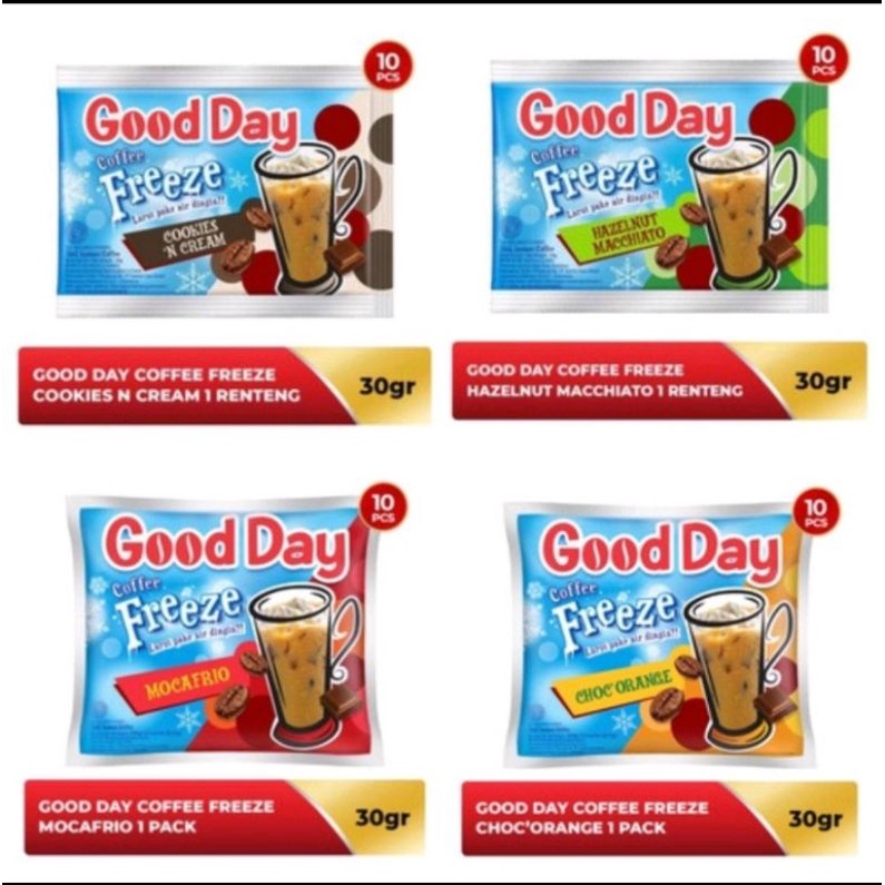 

Good day Freeze Coffee Renceng isi 10 sachet 30 gram Kapal Api / Goodday Kopi instan Renteng 10x30g