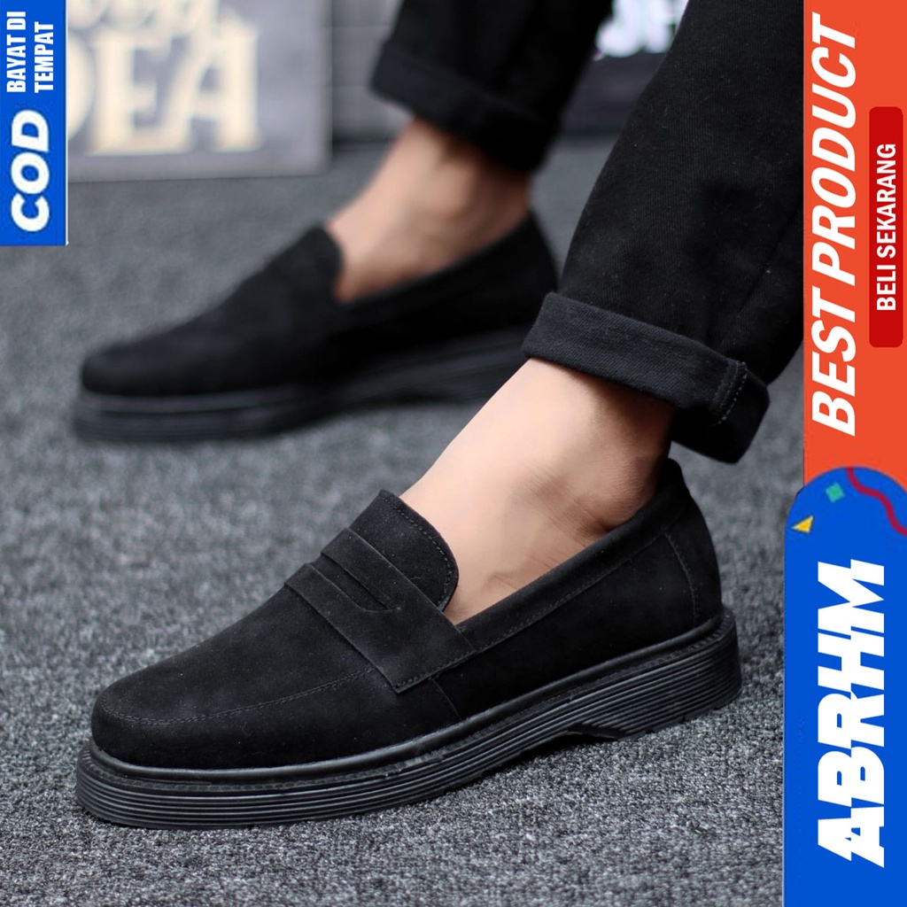 Sepatu Pantofel Formal Docmart low Boots Kerja Hitam Pria Abrhm Arbent