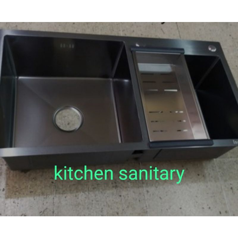 Kitchen sink BOLZANO hitam 8245 / Bak cuci piring Bolzano black 8245