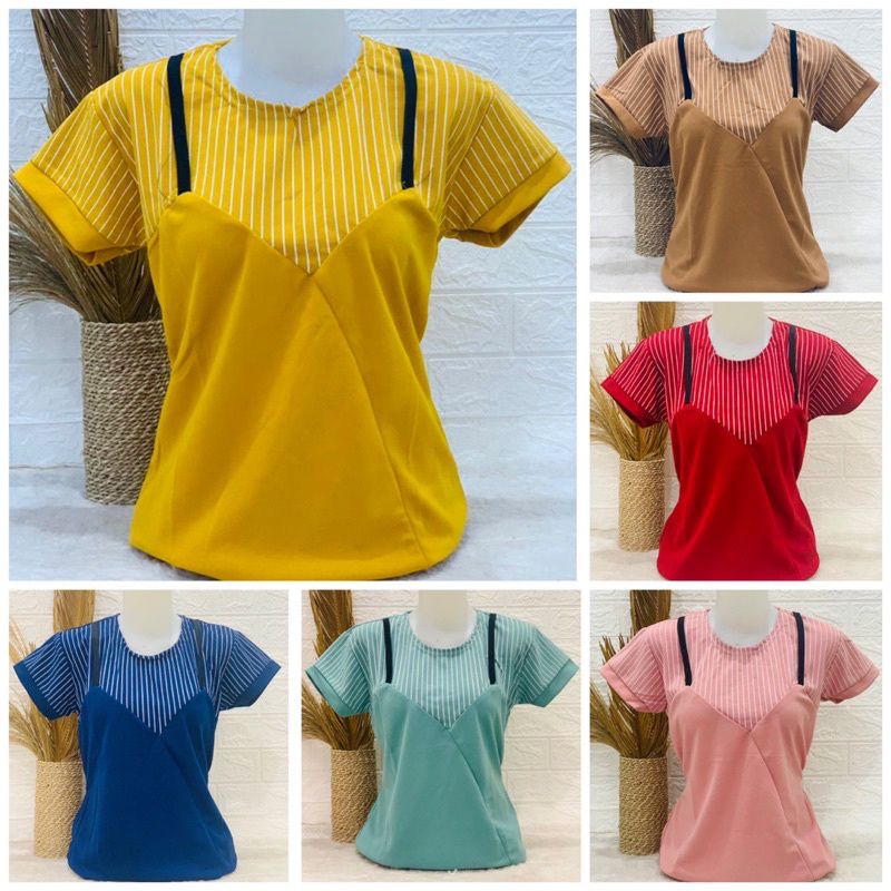 Kaos Wanita Kombinasi Tengtop Kaos Wanita Kaos Wanita Tengtop