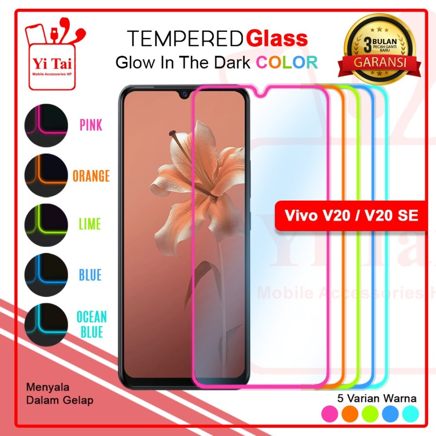 TEMPERED GLASS GLOW IN THE DARK YI TAI VIVO V20 V21SE - GA