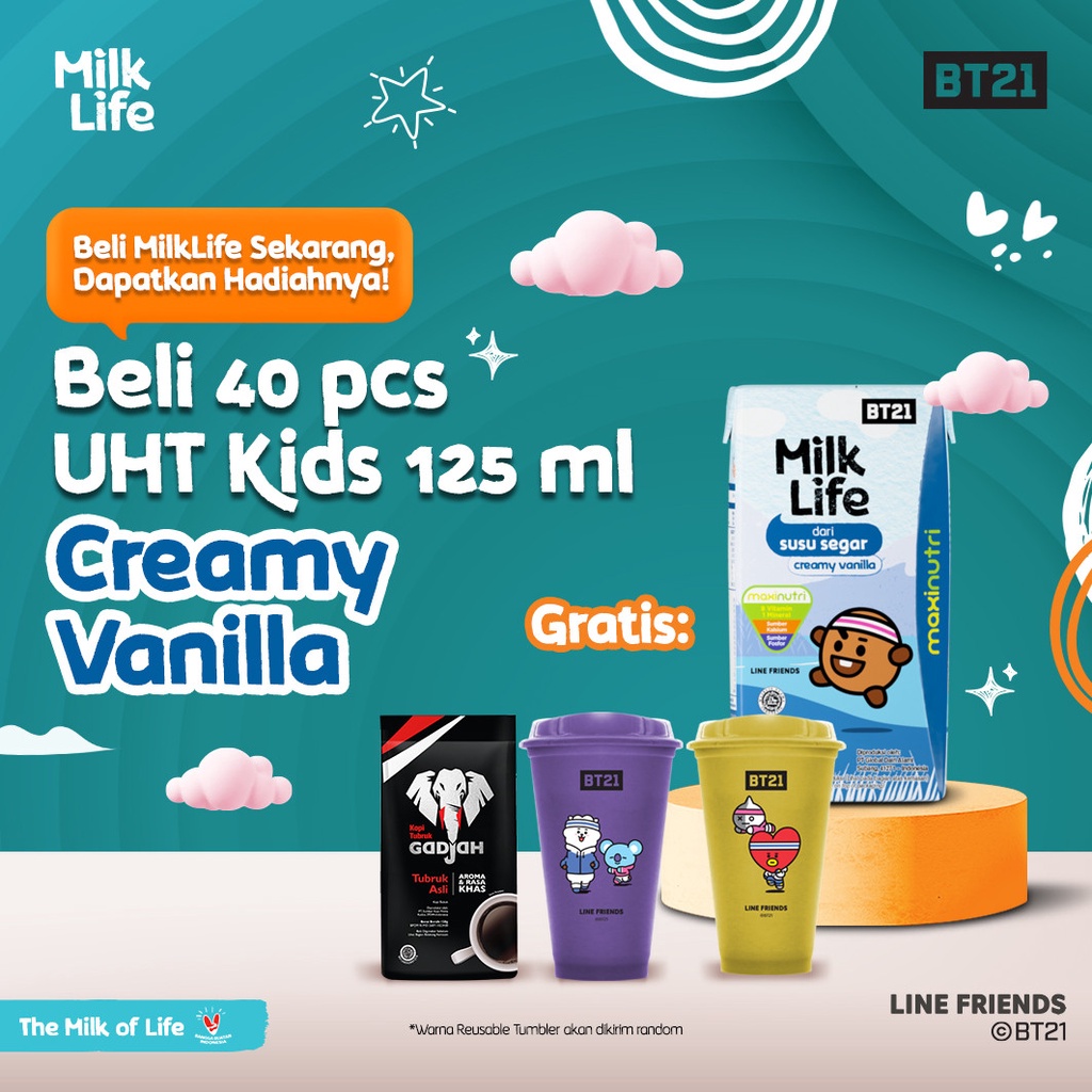 

MilkLife UHT Kids Creamy Vanilla 40 Pcs @115 ml