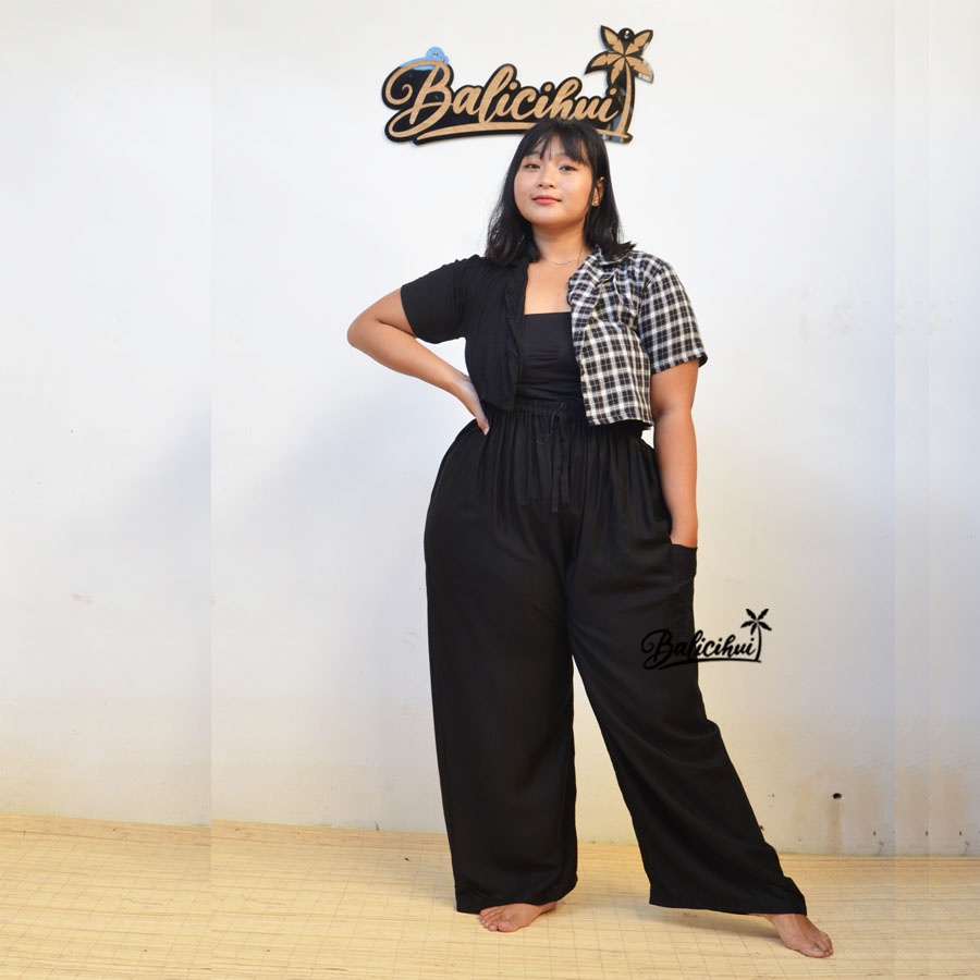 Balicihui Celana Tiedye Celana Pelangi Celana Jumbo Big Size Plus Size Kulot Bali