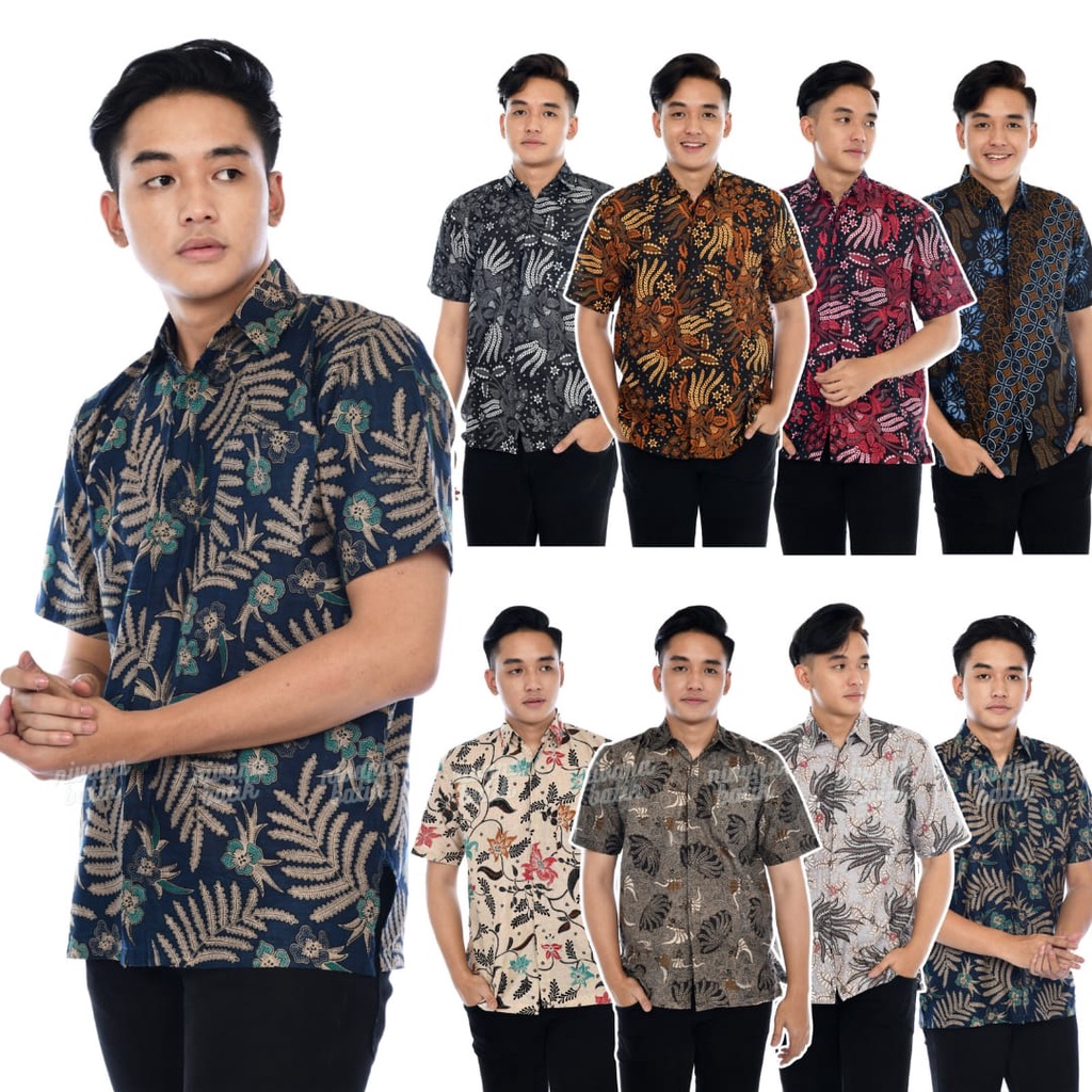 Batik Pria Kemeja Pendek Soft Jumputan Klasik