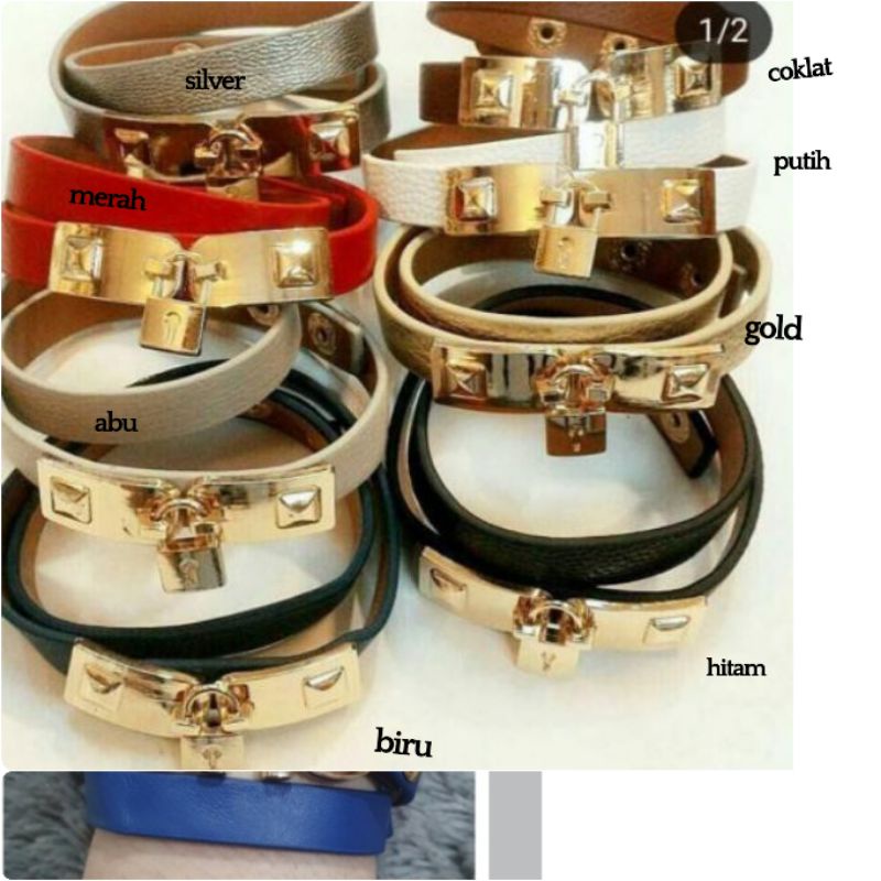 Gelang Lilit H Bahan Kulit Gelang Kulit epsom Branded band import 827