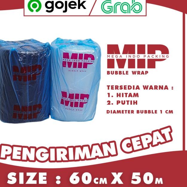 

BUBBLE WRAP ROLL 60CM X 50 METER HITAM PUTIH BUBLE WRAP MULIAPACK - Mega 60cm Putih