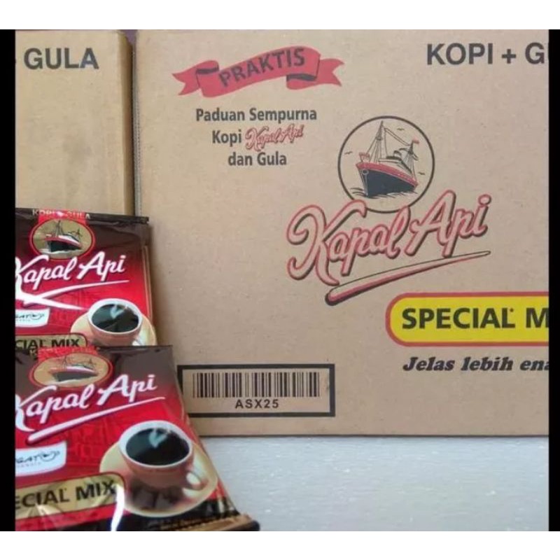 

KAPAL API SPESIAL MIX 1 DUS ISI 12 RCG 24 GRAM/KOPI + PLUS GULA MINUMAN KOPI + GULA/