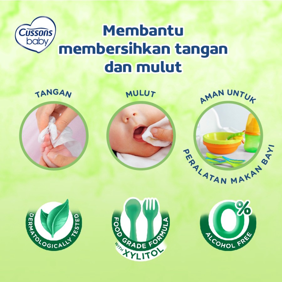 Cussons Baby Wipes - Tisu Basah Bayi - Ganti Popok 45's | Beli 1 Gratis 1