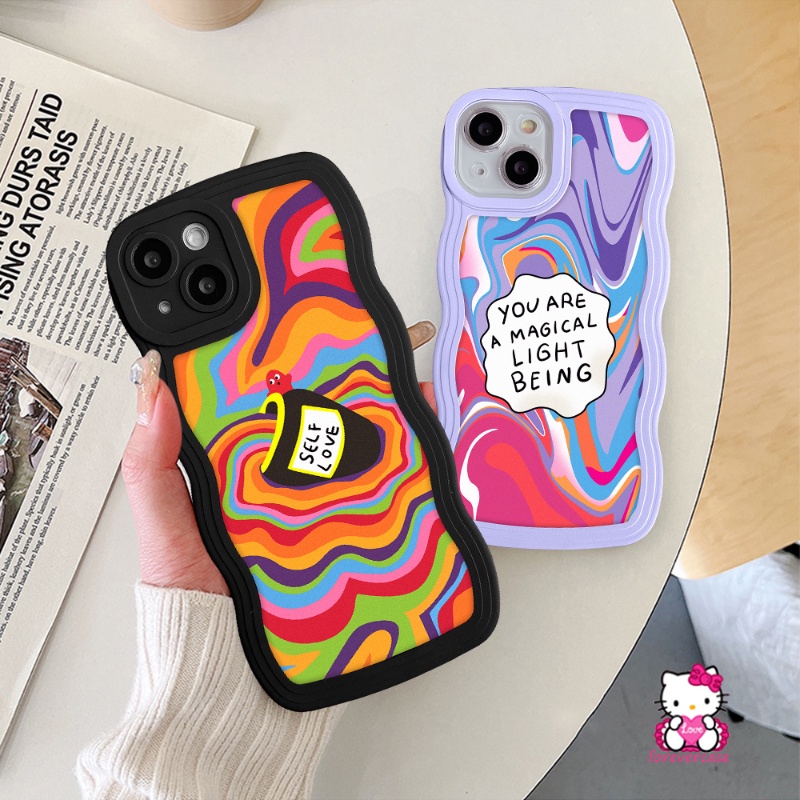 Soft Case TPU Motif Hati Warna-Warni Pelangi Untuk IPhone XR 13 12 11 14 Pro Max 7 Plus X XS Max 6 6s 14 Plus 8 Plus SE 2020