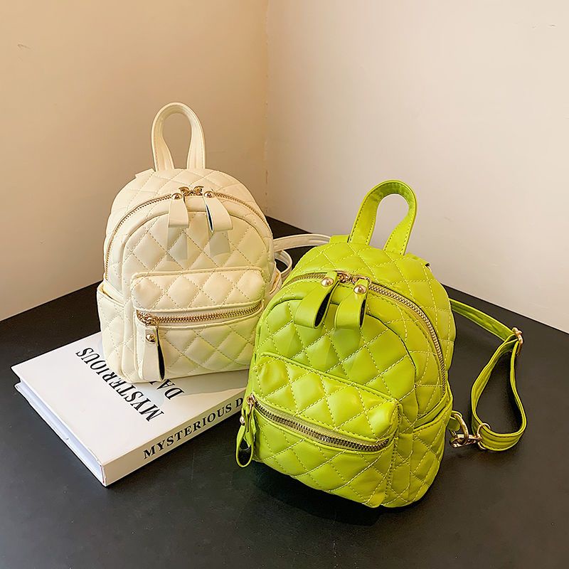 ♝❈❏Seraser Lingge Bordir Benang Ransel Wanita Musim Panas 2021 Baru Trendi Fashion Net Merah Messenger Tas Serbaguna Korea Kecil Ransel