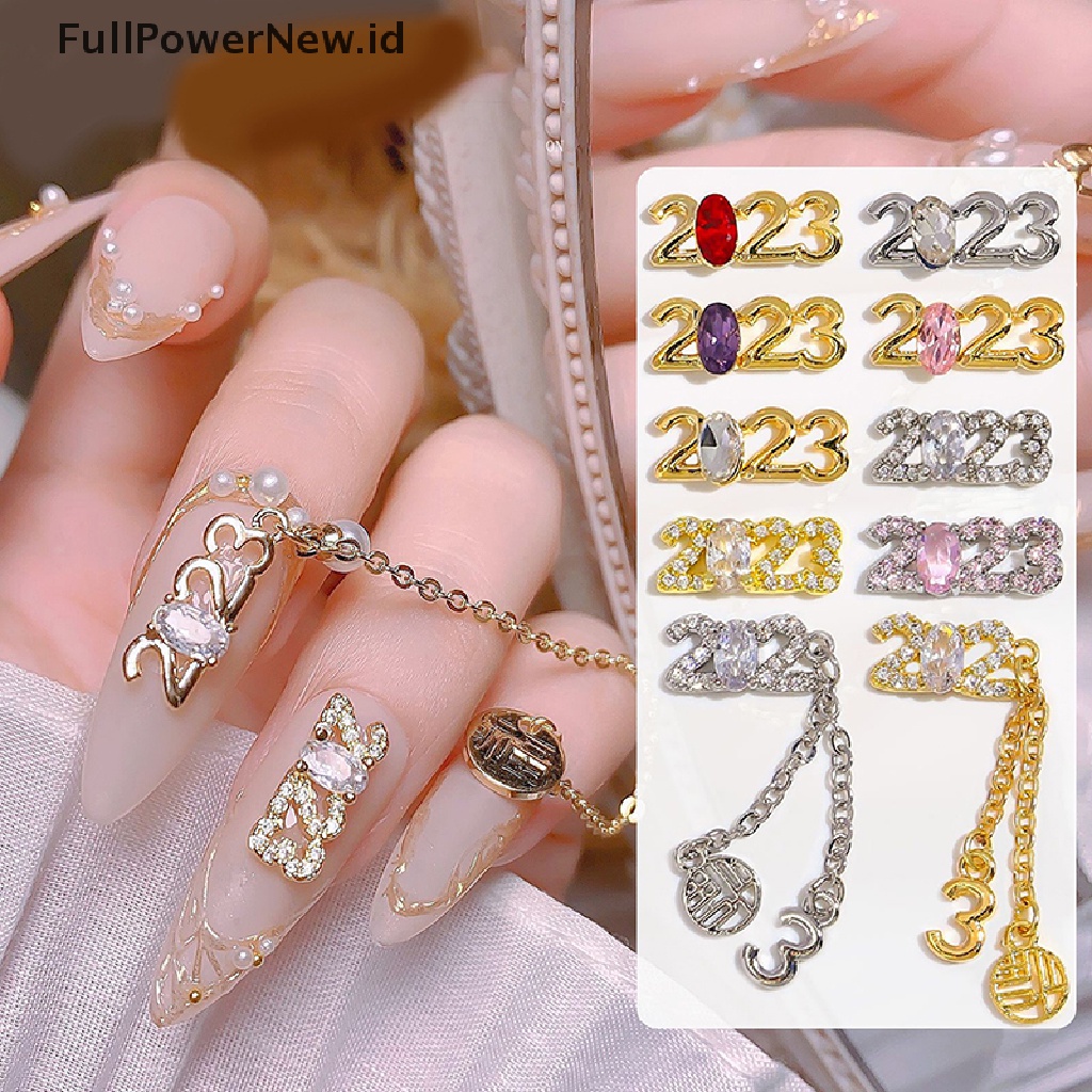 Power 1PC 2023 Berlian Imitasi Kristal Zircon 3D Bahan Alloy Untuk Dekorasi Nail Art