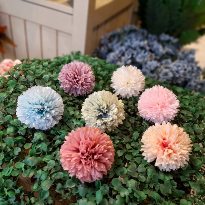 50 pcs Kepala bunga pompom/boris becker artificial