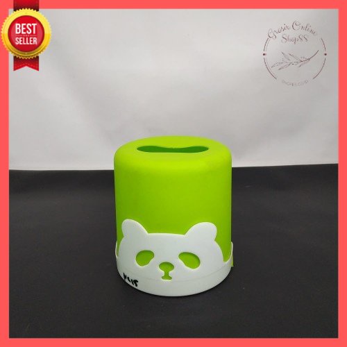 GOS - A313- Tempat Tissue Karakter Panda - Tempat Tissue Bundar - Tempat Tisu Roll Plastik -Tempat Tisu Bulat Panda