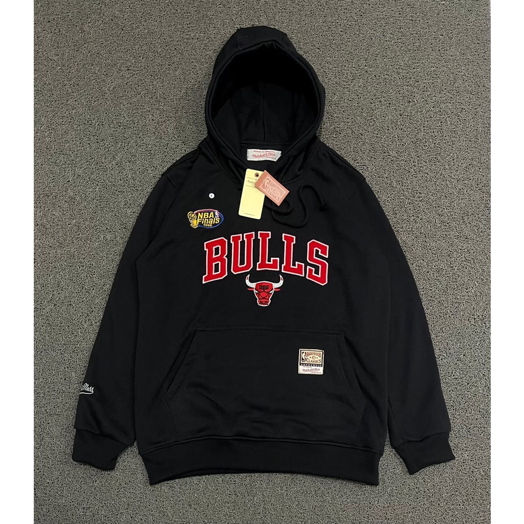 Jaket Sweater Hoodie Bulls Bordir Mitchell Ness Ready Stock