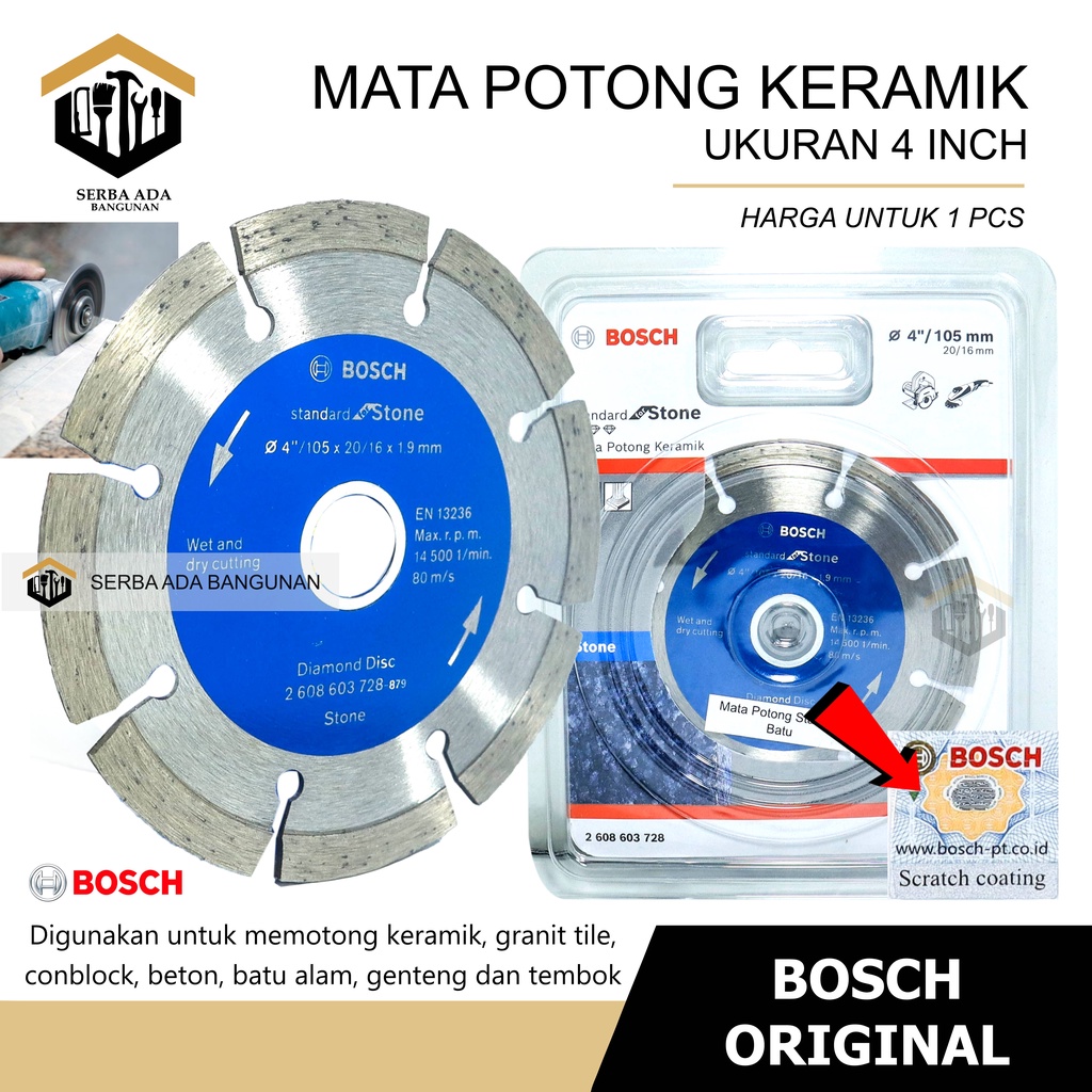 MATA POTONG KERAMIK BOSCH / DIAMOND WHEEL BLADE / CUTTING / DW BOSCH