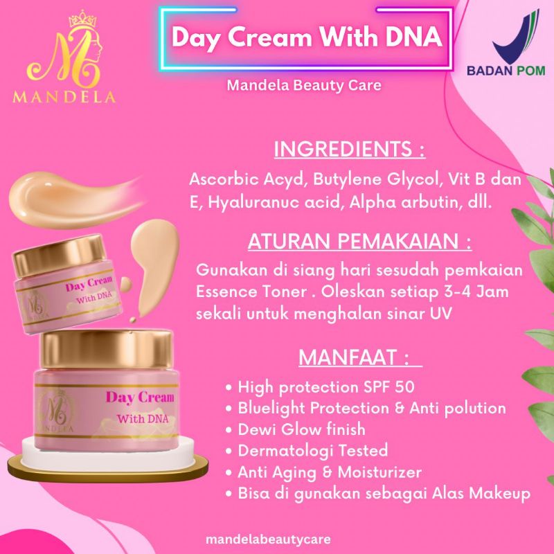 Skincare MBC Day cream & Night cream with DNA Mandela Beauty care(Ecer/satuan)