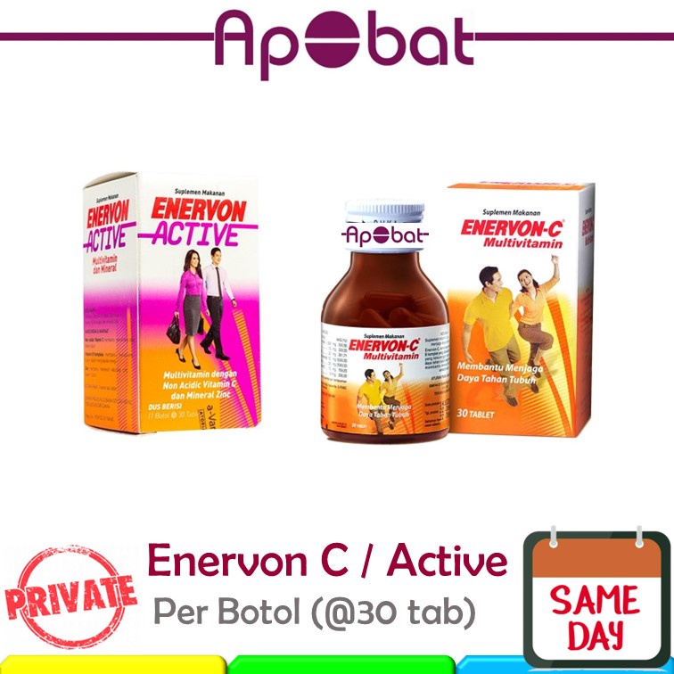- ApObat - Enervon C isi 30 Tablet BOTOL Vitamin C Daya Tahan Tubuh Vitamin BComplex EnervonC Enervo