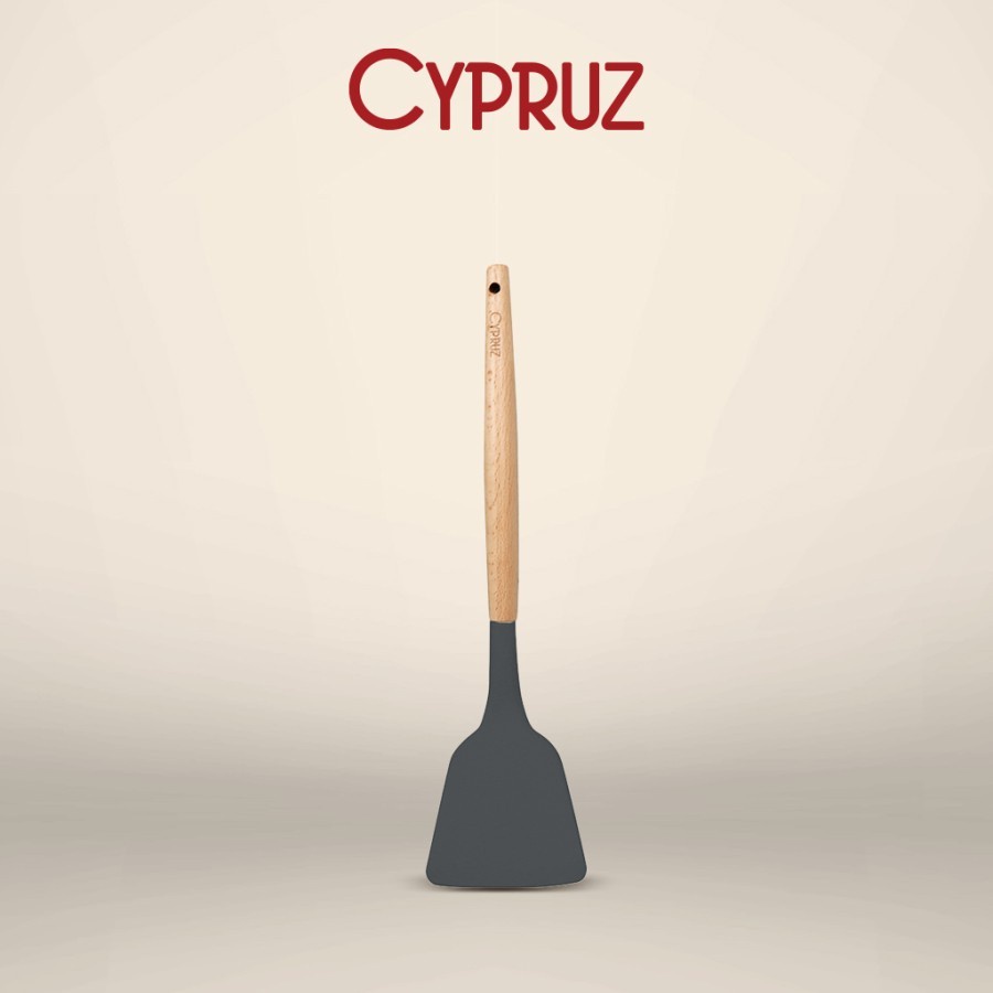 Cypruz AM-0930-AU Solid Turner Silicone / Spatula Food Grade Gg Kayu