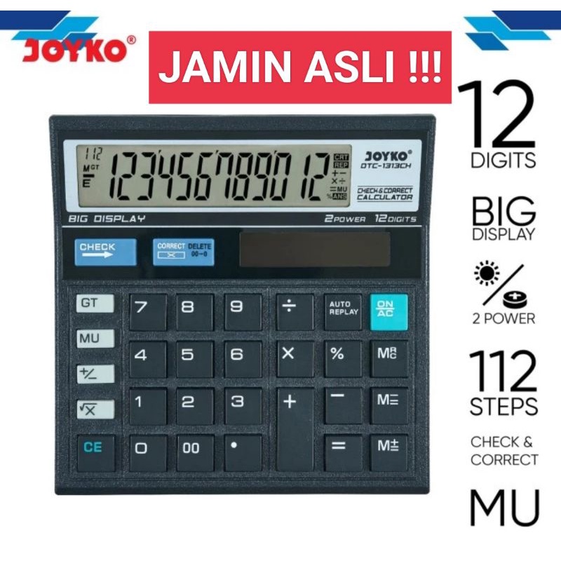 

Calculator Kalkulator Joyko DTC-1313CH 12 Digits Check Correct