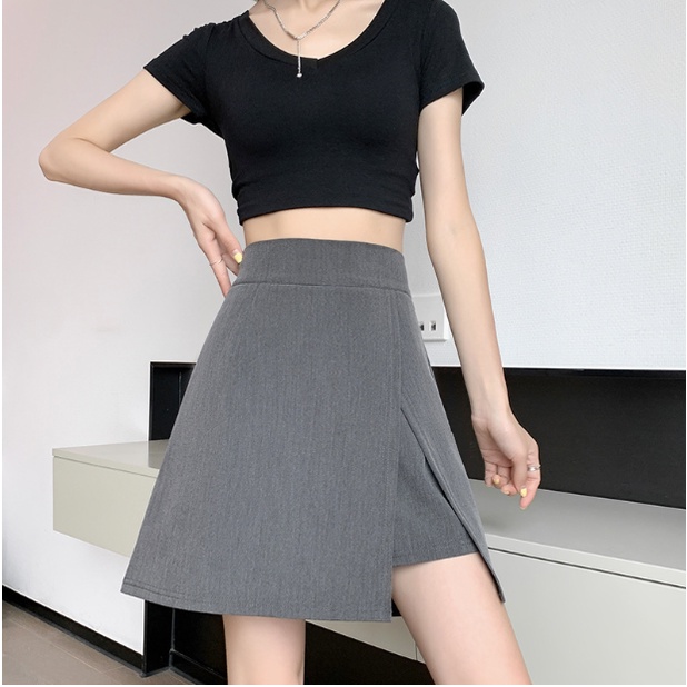 GirlWish Korean Sexy Mini A-Line Skort / Korean High Waist Mini A-Line Skirt / Rok Pendek Korea / Mini Skirt Polos