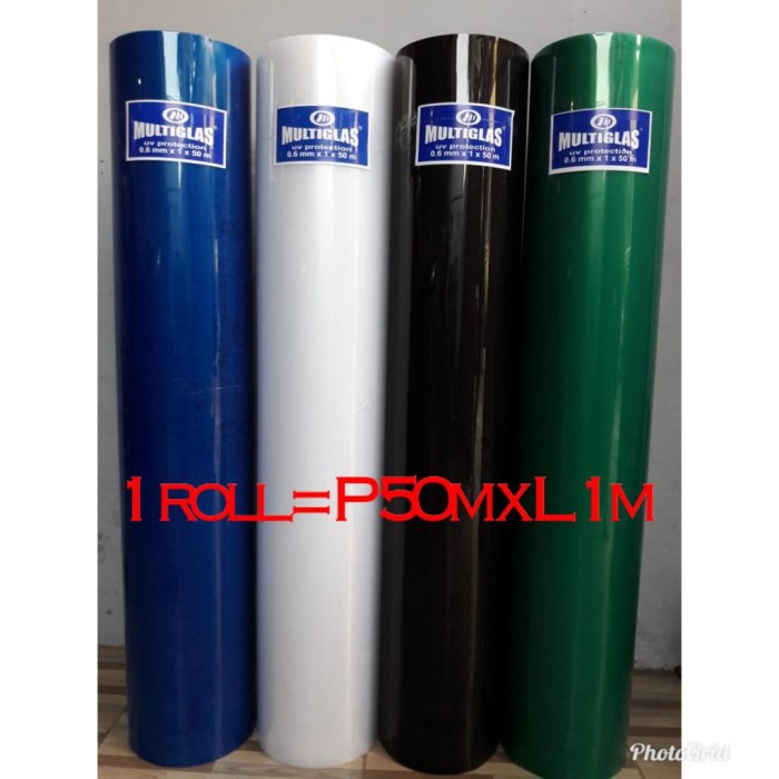 FIBER VIBER PLASTIK PENUTUP PAGAR POLOS MULTIGLAS (HARGA PER 1 ROLL)