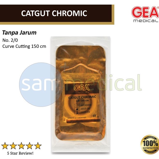 Jual Gea Catgut Chromic Tanpa J Arum Per Panjang Cm Shopee